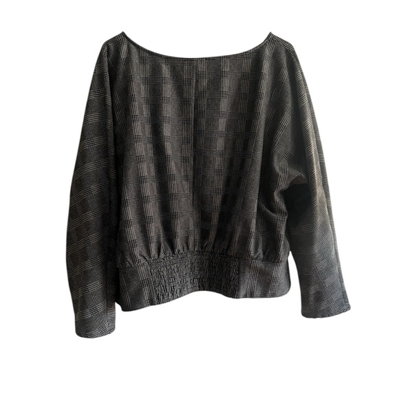 Express Black, Gray, and White Plaid Long Sleeve Shirt - Picture 7 of 7